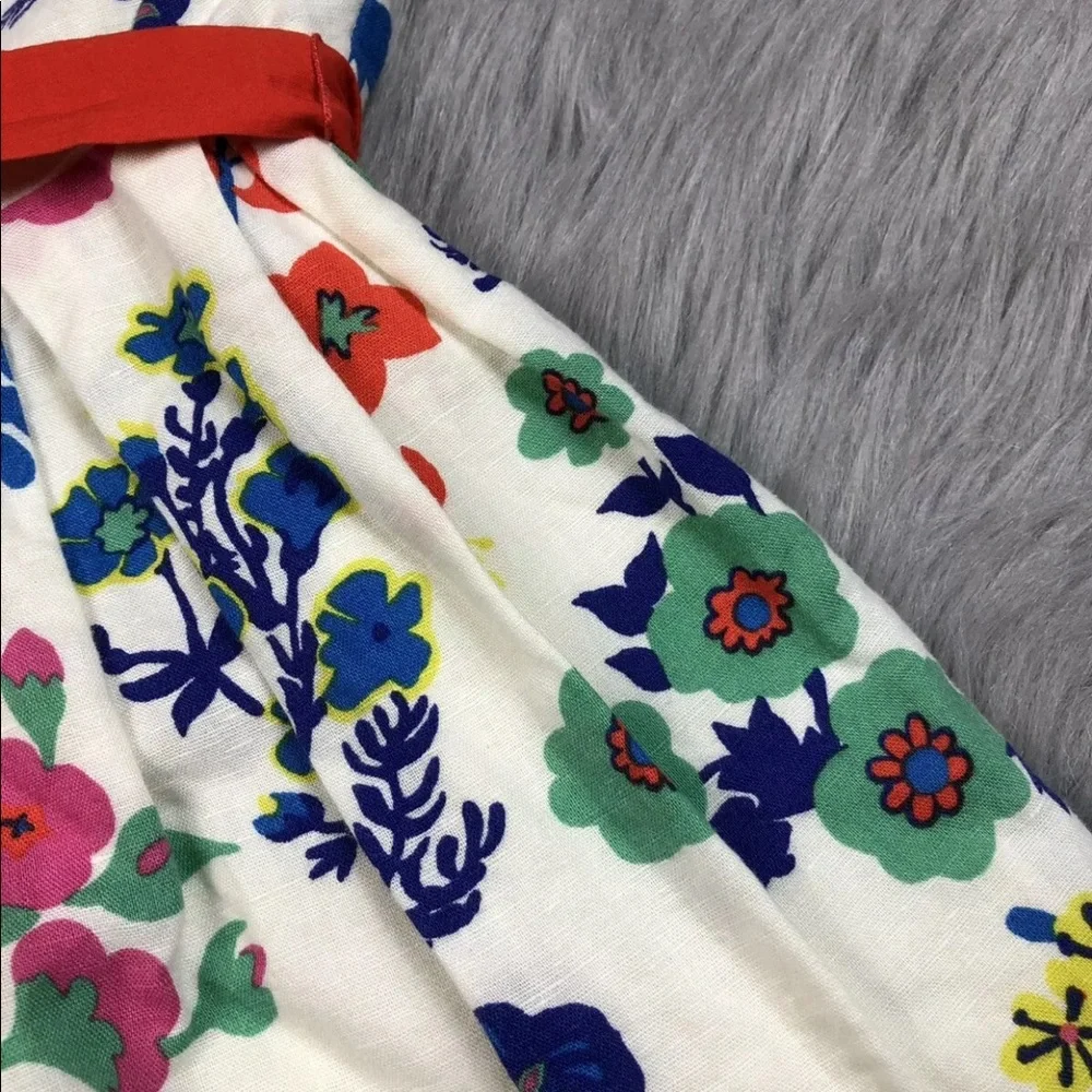 Mini Boden 3-4 Floral Sleeveless Pleated Dress